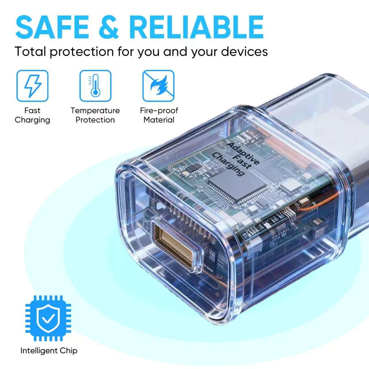 Adaptive Fast Charging Block USB Wall Charger Adapter Fits Samsung Galaxy S25/S24/S23/S22/S22 Ultra/S21/S20/S10/S9/S8/S7/Edge/Note 10 Quick Charge