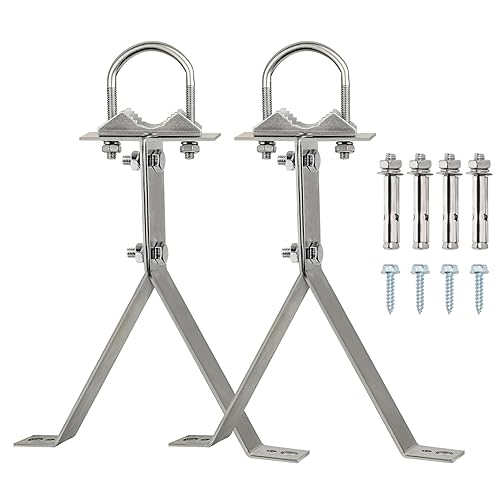 XRDS-RF Antenna Wall Mount 10 Inch Heavy-Duty Stand Off Wall Mast Mount Windproof Mounting Bracket for TV Mast (2-Leg + 2-Leg)