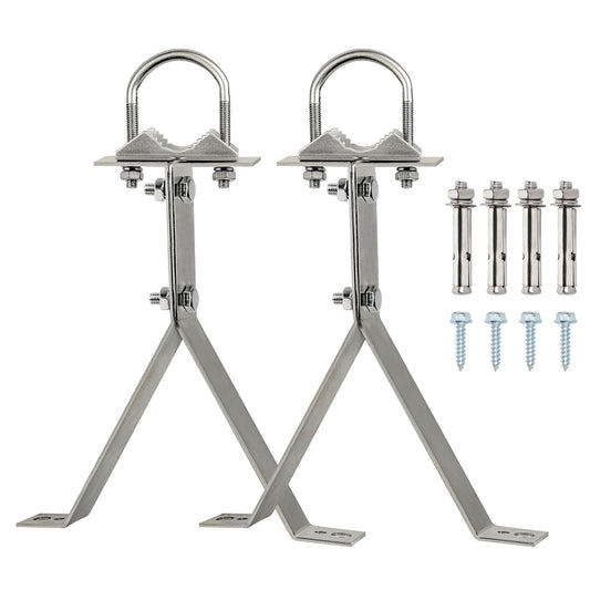 XRDS-RF Antenna Wall Mount 10 Inch Heavy-Duty Stand Off Wall Mast Mount Windproof Mounting Bracket for TV Mast (2-Leg + 2-Leg)