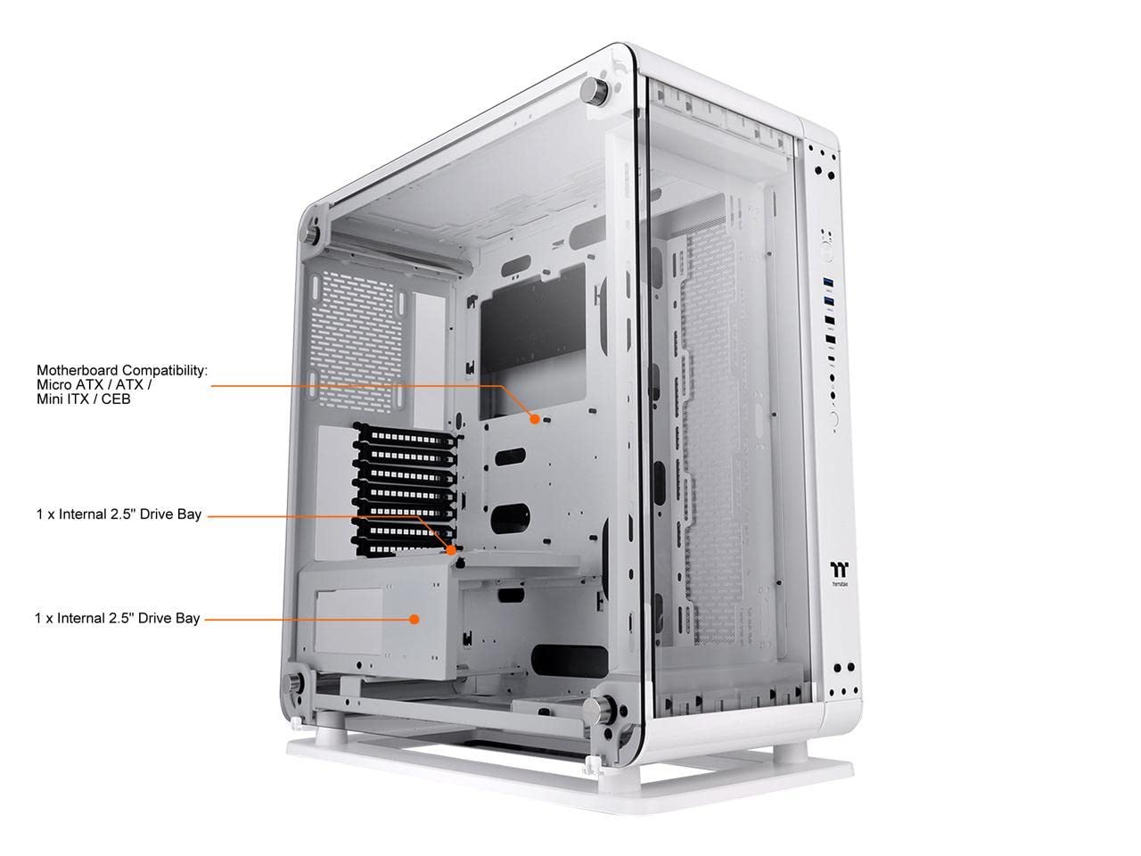 Thermaltake The Core P6 TG Snow Edition transformable ATX Mid Tower Fully Modular Computer Case with Tt LCS Certification CA-1V2-00M6WN-00