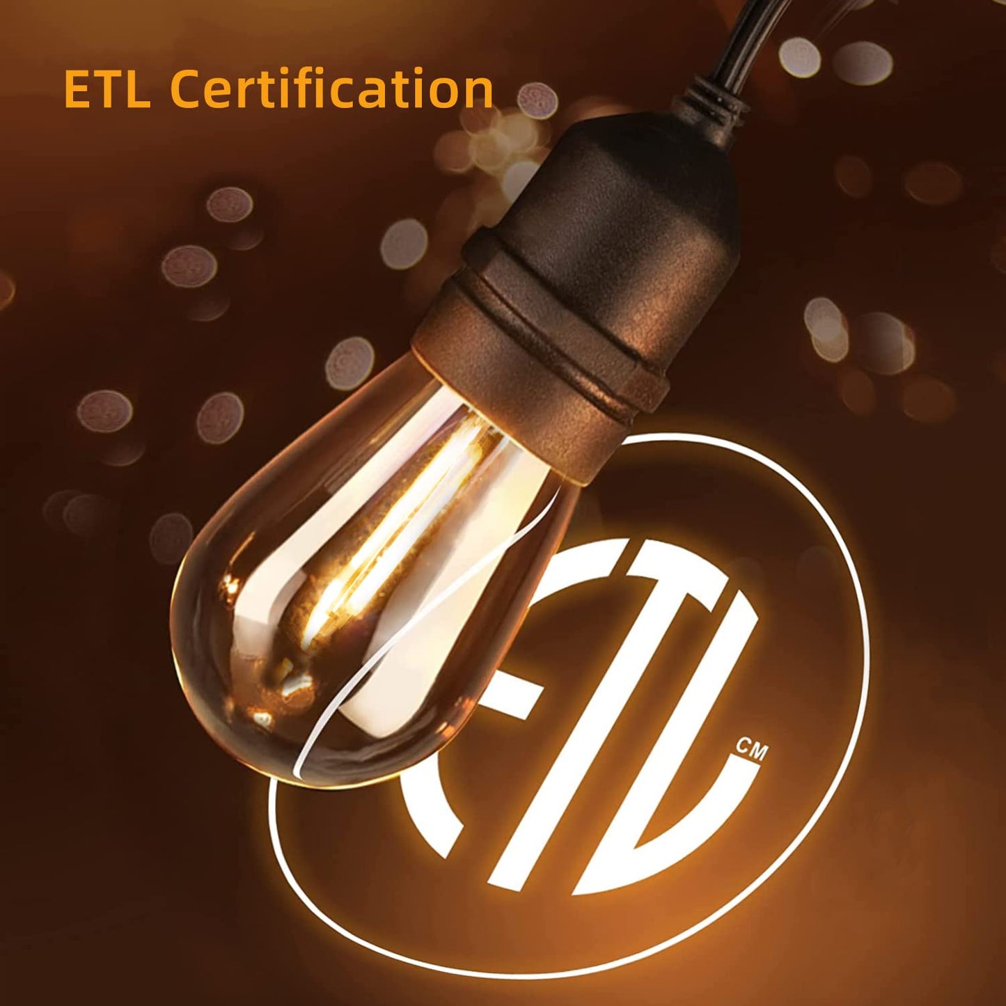 EIKOSON ???????? LED Outdoor String Lights with ???? Weatherproof Shatterproof Edison ?????? ??????????(2 ??????????)?Commercial Grade Waterproof Hanging Lights