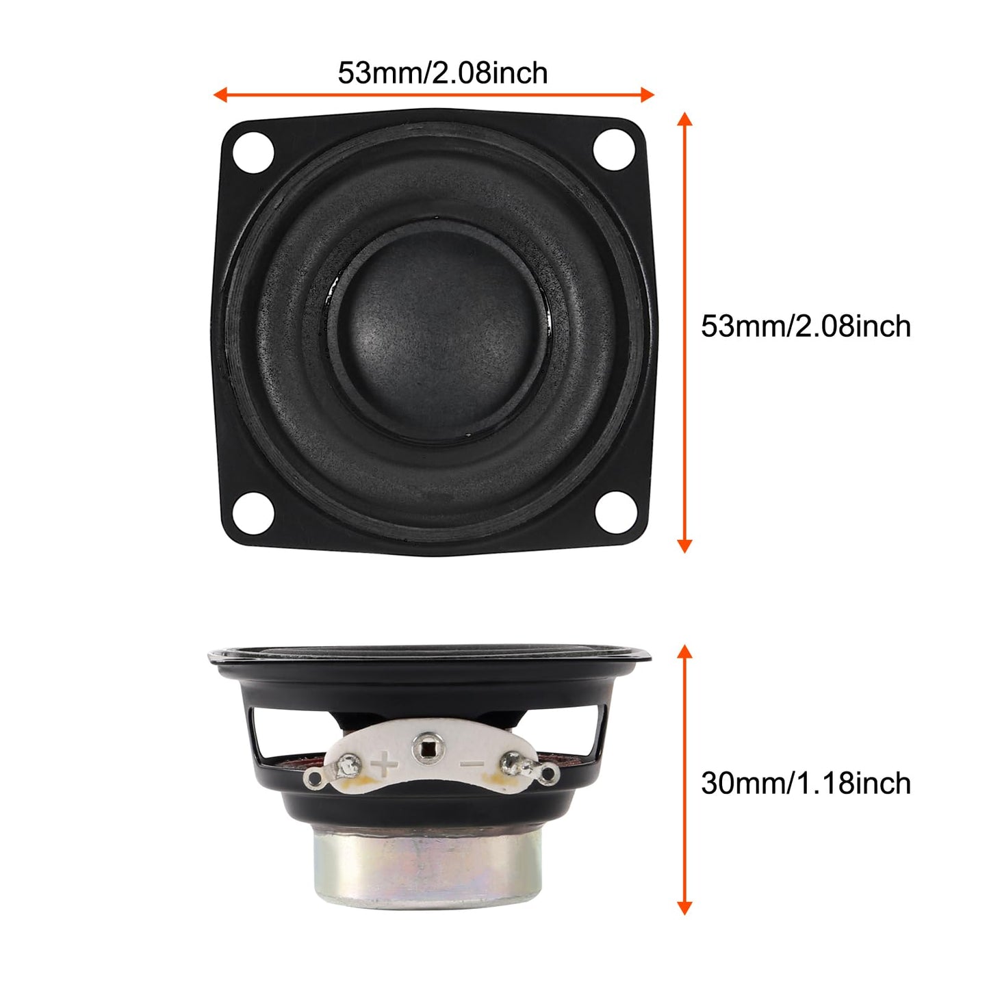 ACEIRMC 8pcs 2inch 4Ohm 10W Full Range Audio Speaker Stereo Woofer Loudspeaker for Arduino (8pcs)
