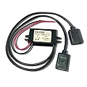 SSLHONG Waterproof DC Converter 12V 24V to 5V 3A/15W Dual USB Power Adapter 12V to 5V Step Down Voltage Regulator Charge for Samsung Galaxy, iPad…