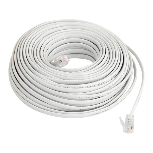 uxcell Flexible RJ11 6P2C Telephone Extenstion Cable 20M Long White