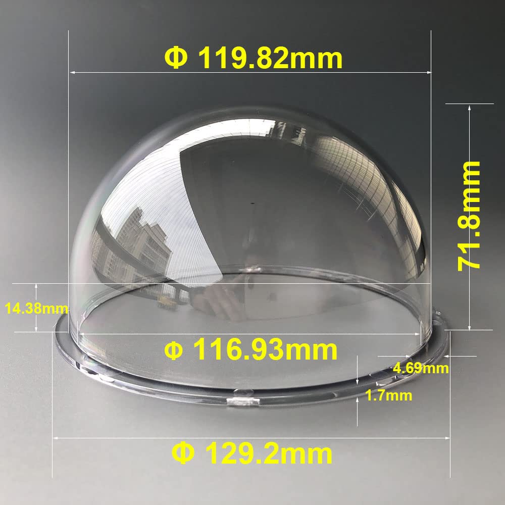 5 Inch Indoor Outdoor Acrylic Glass Clear Dome Cover Surveillance Security CCTV Camera Dome Housing Transparent Case Plexiglass Hemisphere Monitoring