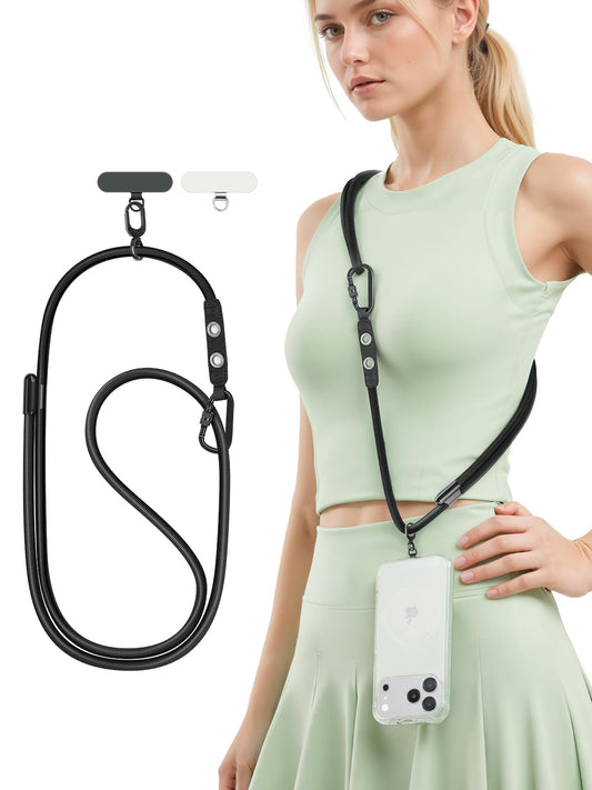 Phone Lanyard Adjustable Cell Phone Lanyard Crossbody with 2 Tabs Anti Theft Phone Strap for All Phones Premium Metal Buckles,Cell Phone Neck Strap