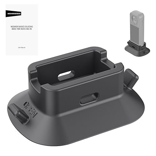 NEEWER Silicone Stand Base Compatible with Insta360 x5, Nonslip Stable Anti Scratch Desktop Camera Mount Support Stablizer Adapter for Vlogging