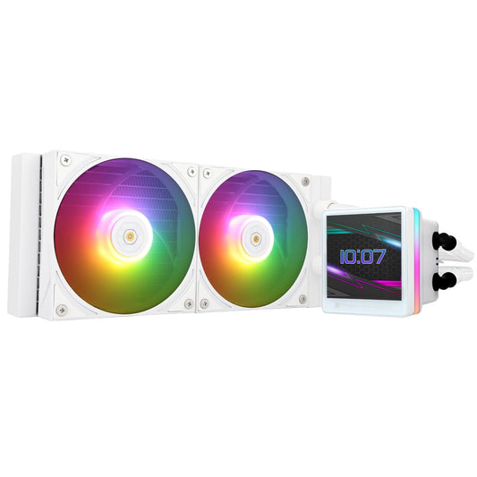 Thermalright Grand Vision 240 ARGB White AIO CPU Liquid Cooler,IPS LCD Screen with 480x480 Resolution,for AM4/AM5/LGA1851/1700,‘3.4