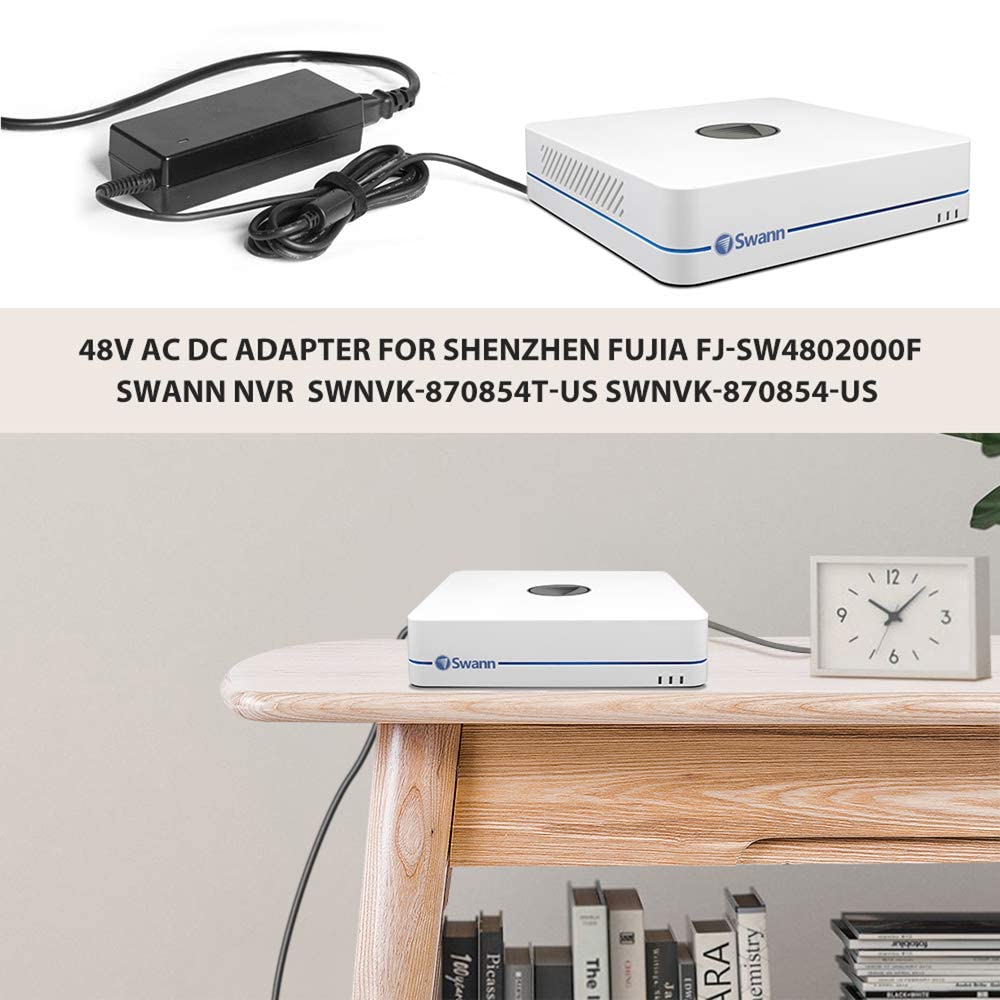 KFD 48V AC DC Adapter for Reolink RLN8-410 Swann NVR DVR Video Recorder NVR8-7085 NVR8-7300 NVR8-7450 NVR-87400 NVR8-8580 Lorex LNR110 LNR118 Q-See…