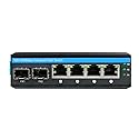 OLYCOM 6-Port Hardened Industrial Gigabit PoE+ DIN-Rail Fiber Network Switch 4 x Gigabit PoE+ Ports 2 x 1.25G SFP Fiber Ports 120W for Outdoor Use
