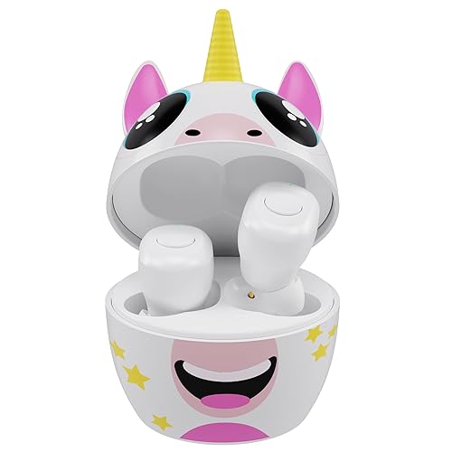 Coby Kids’ Wireless Earbuds, Mini Bluetooth Earbuds for Children with Cute Charging Case, Comfortable Gel Tips, IPX4 Water-Resistant Design, 33-Foot