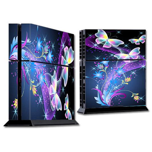 IT'S A SKIN Wrap Compatible with PS4 (R) Sony (R) PlayStation (R) Console - Decals Vinyl Stickers Overlay - glowing butterflies in flight