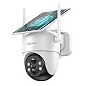 COOAU Solar Security Cameras Wireless Outdoor - Low-Light Rechargeable, Easy to Install, 2K 360° Cameras for Home Security, Surveillance Cam with AI
