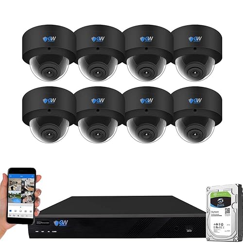 GW Security 16 Channel 12MP NVR UltraHD 4K Smart AI Human/Cars Detection PoE Security Camera System with 8 x 8MP Waterproof Microphone 135° Wide Angle