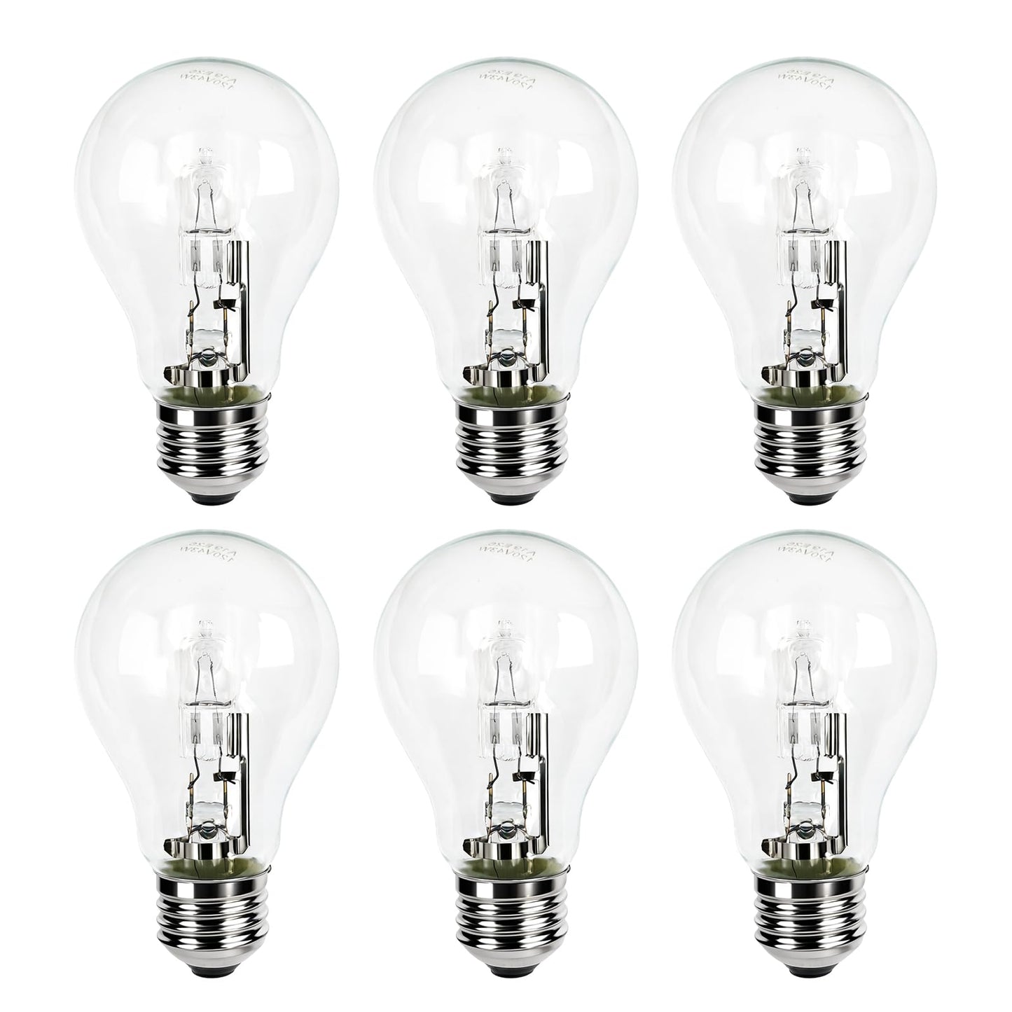 JULULINK 6 Pcs 043168787963 Halogen Light Bulb Replacement for Incandescent Light Bulbs 60W, for A19 Bulb Types E26 Thread 43W 120V, Replace 78796