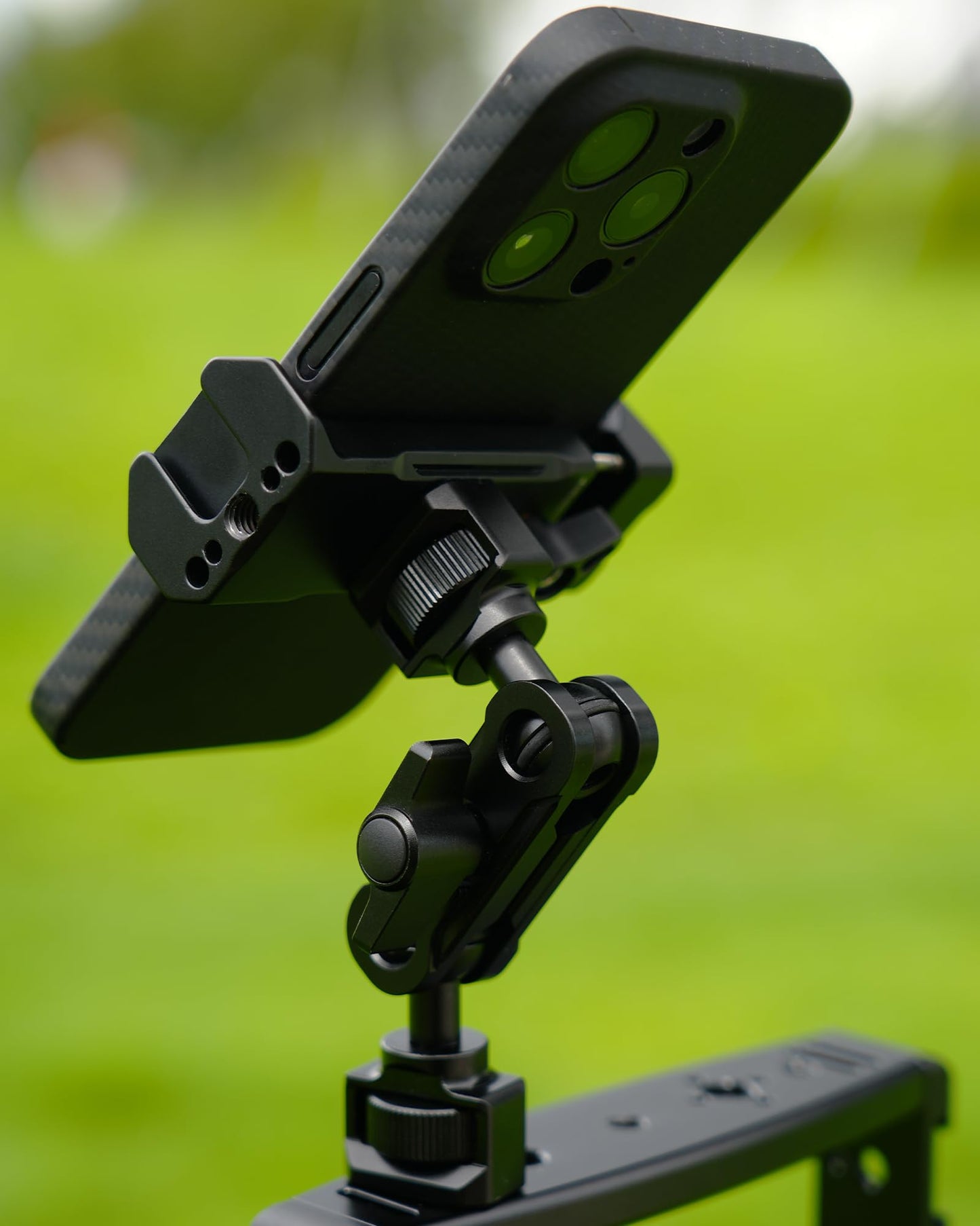 ORLN'K Aluminum Phone Mount for Tripod, Adjustable Phone Tripod Mount with Cold Shoe, Arca Swiss Quick Release Plate, Lock Fits for iPhone 16 15 14 13