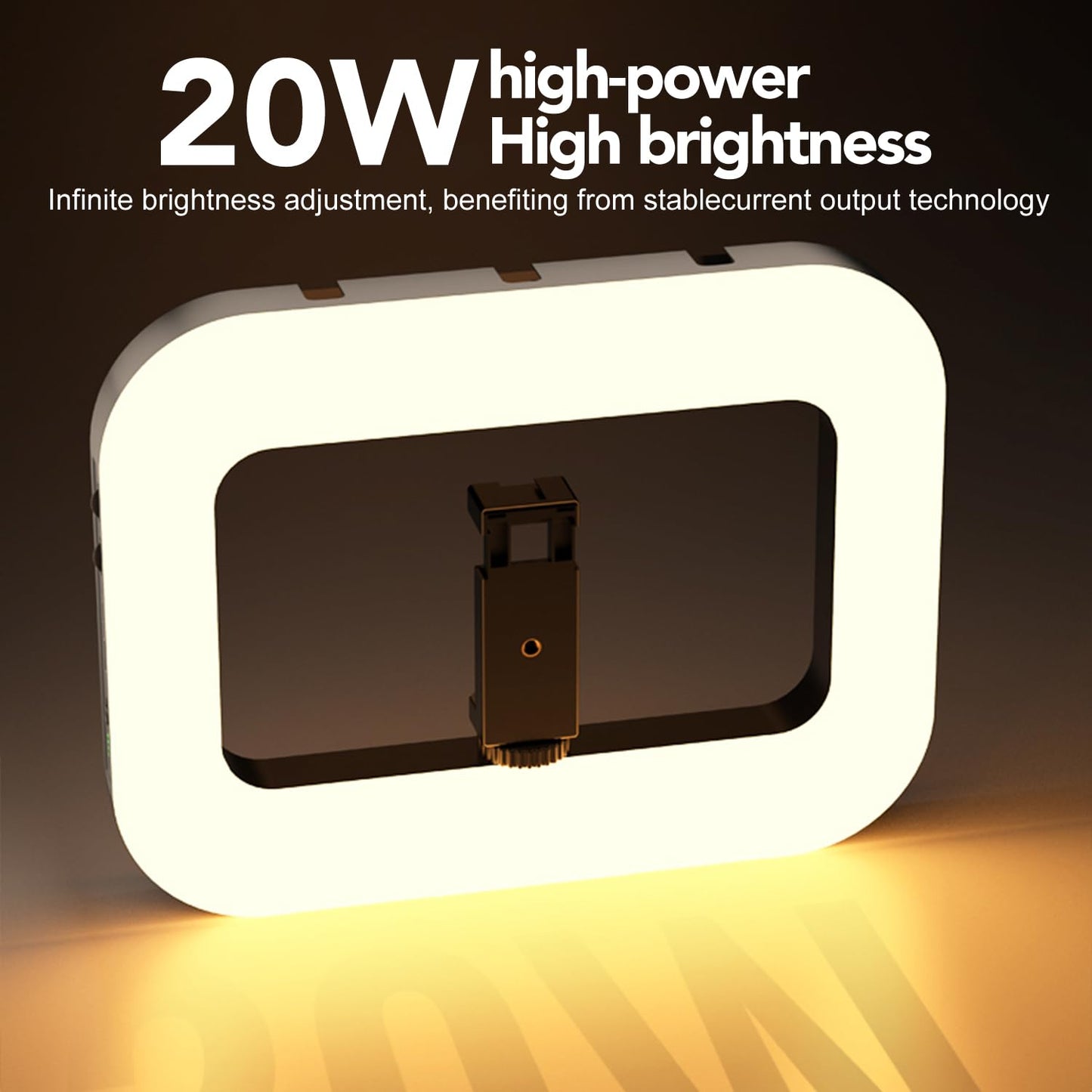 Smartphone Ring Selfie Light Kit Handheld LED Mobile Video Stabilizer Fill Lighting Rig Lights Built-in 8000mAh Battery Rechargeable for Phone Camera
