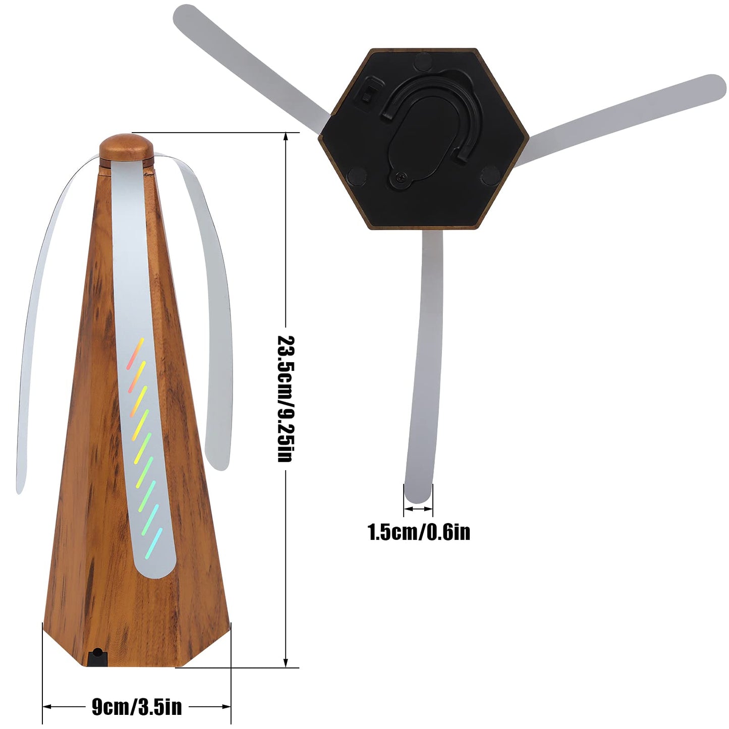 3 PCS Fly Fan for Tables Portable Wood Grain Table Fans for Indoor Outdoor
