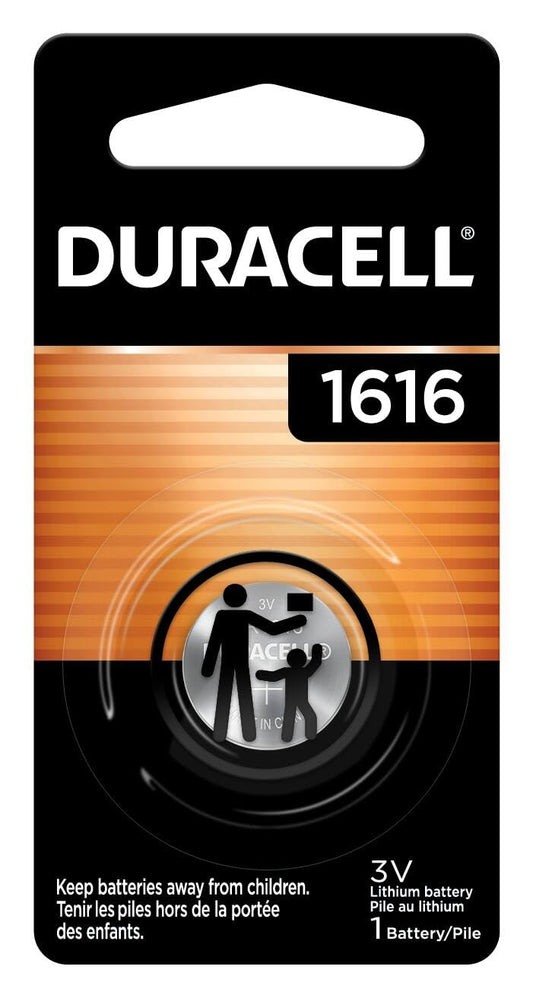 Duracell 1616 3V Lithium Coin Battery 1 Count (Pack of 1), CR1616 3V Battery for Fitness Devices, Watches, and More