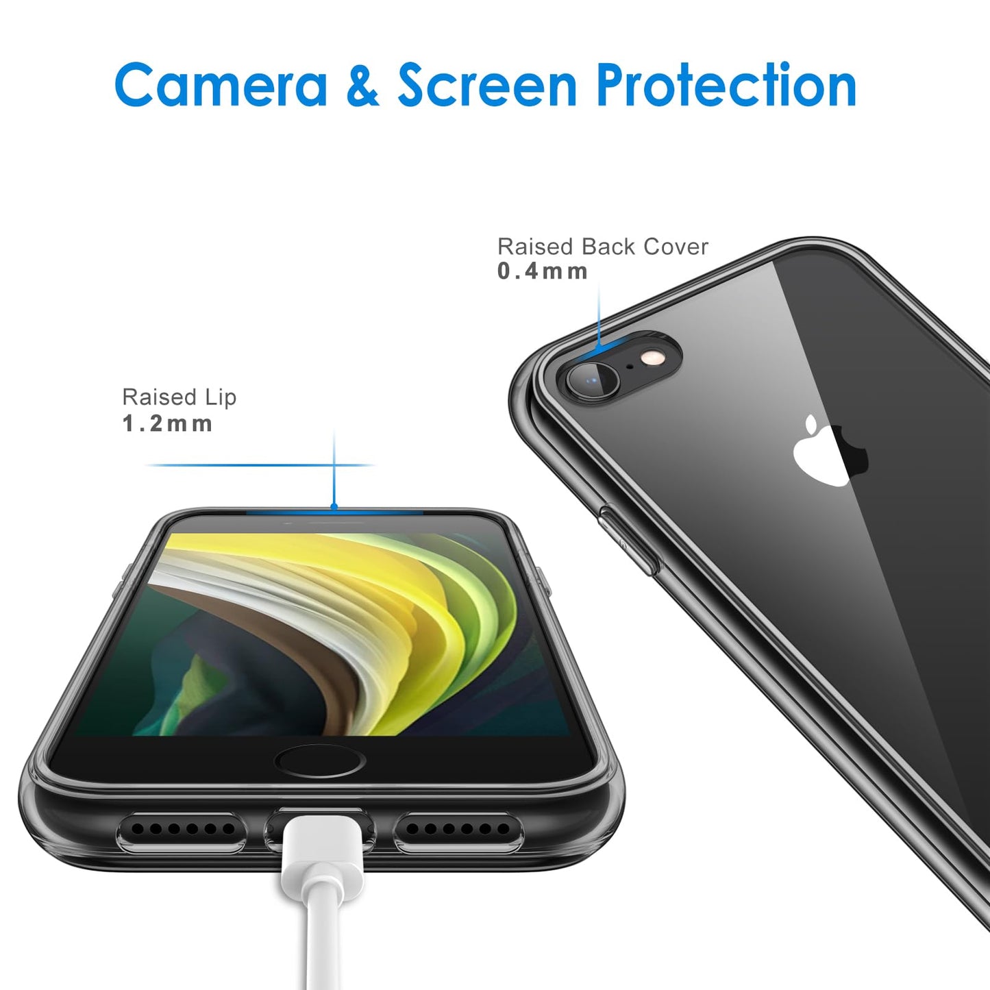 JETech Case for iPhone SE 3/2, iPhone 8/7, Anti-Yellowing, Blue