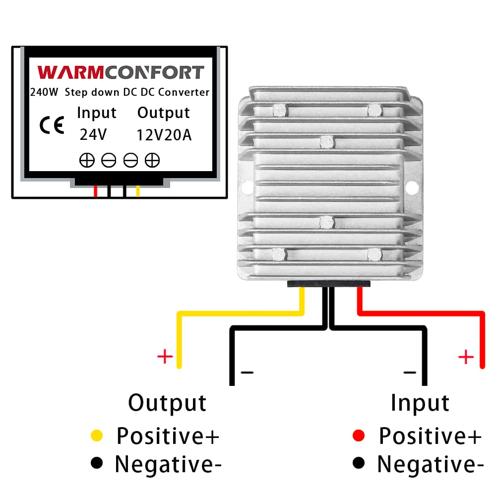 24V to 12V Converter DC DC Buck Converter Step Down 18V~35V Voltage Reducer Waterproof Module Transformer (20A 240W)