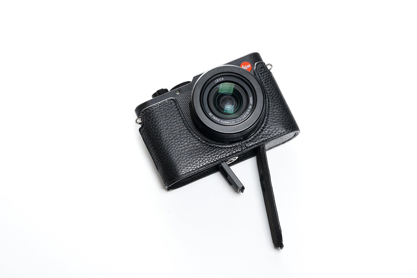 BMAOLLONGB D-Lux 8 Camera Case, Handmade Genuine Real Leather Half Camera Case Bag Cover for Leica D-Lux 8 Camera Bottom Opening Version + Hand Strap