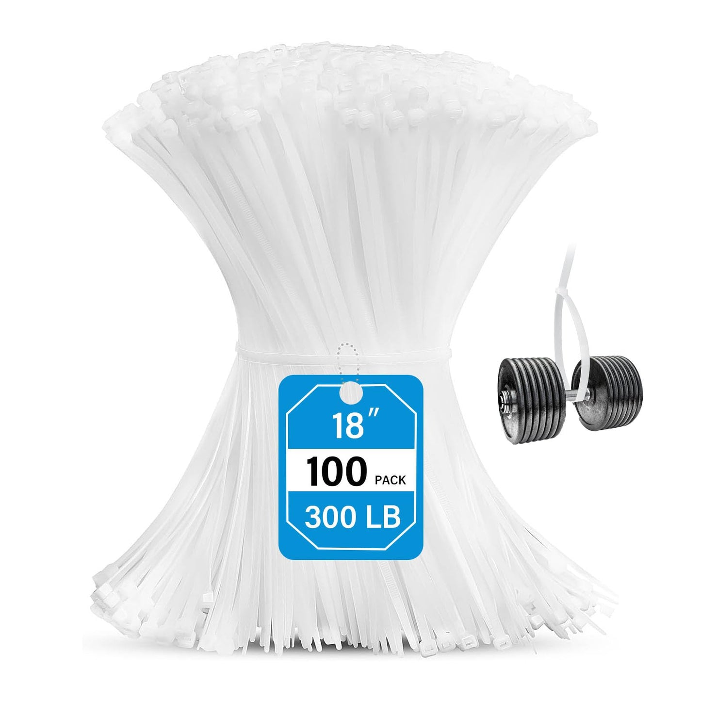 Zip Ties Heavy Duty Cable Ties with 300lbs Tensile Strength, Multi-Purpose Adjustable Ties, UV Resistant Indoor and Outdoor Cable Ties for Use in The