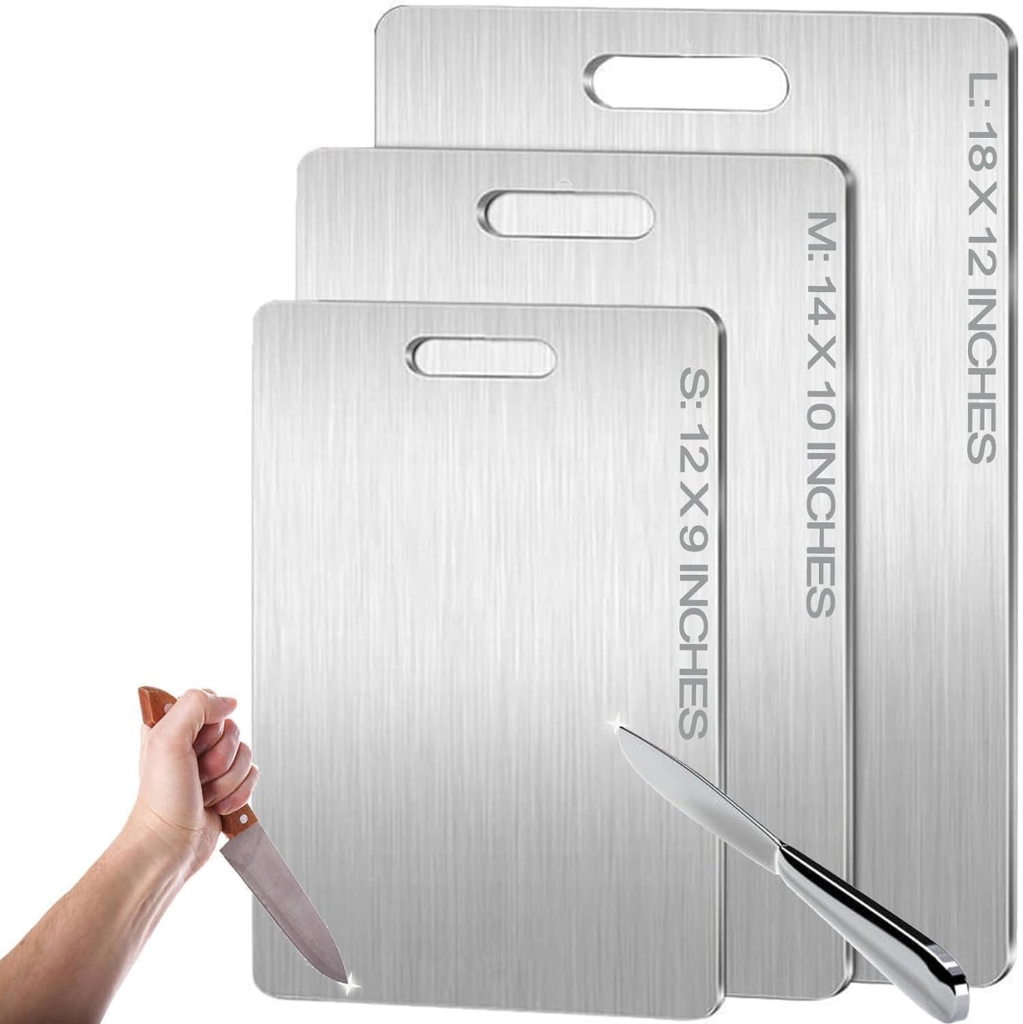 Titanium Cutting Board - 2025 New Upgrade 100% Pure Titanium Cutting Boards For Kitchen, 1 Pack Double-sided food-grade Cutting Board For Cutting…
