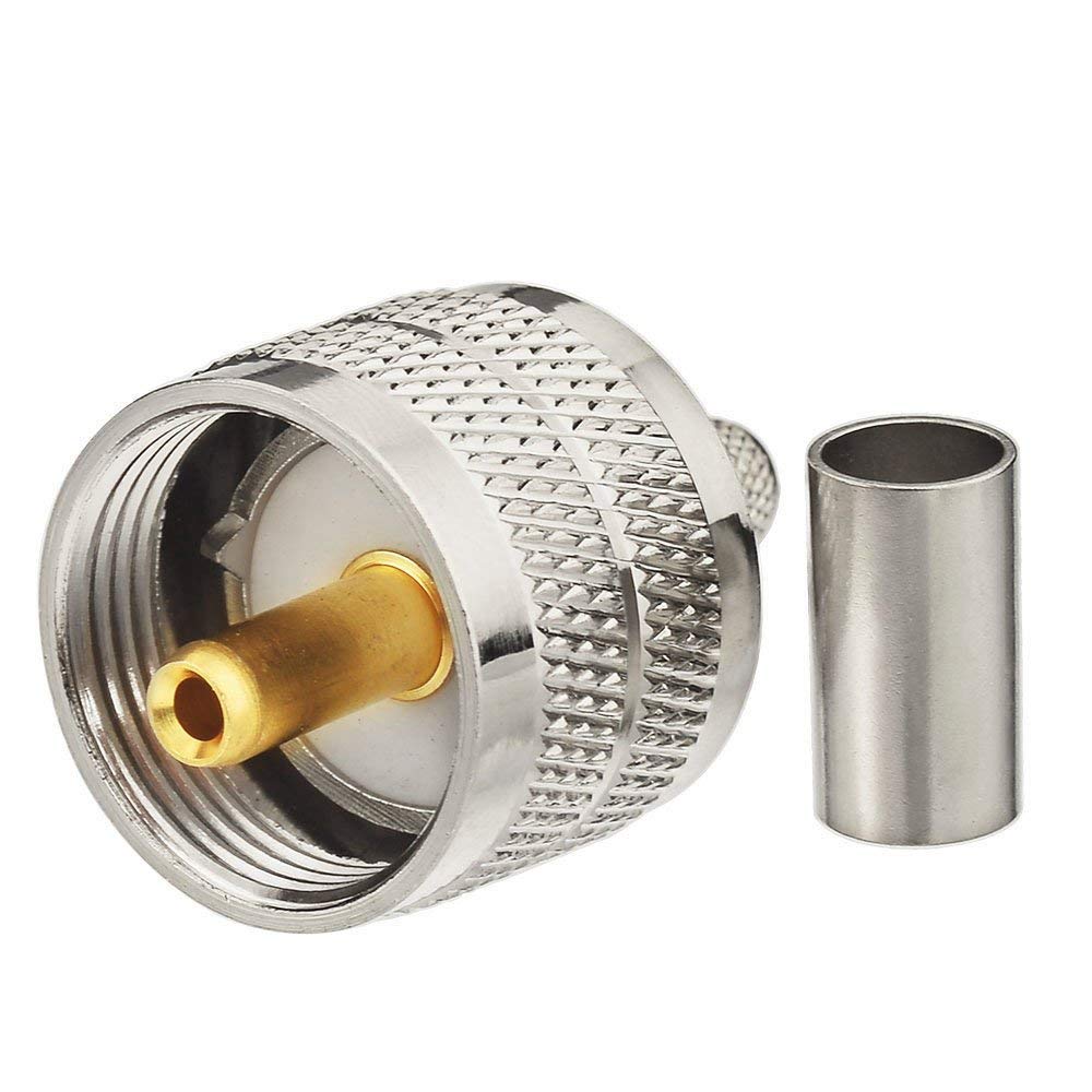 Superbat SO239 + PL259 Crimp Connector Kit PL-259 SO-239 Solder Connectors Crimp with RG58 RG142 RG400 LMR195 RG303 RG141 Low Loss Coaxial Coax Cable