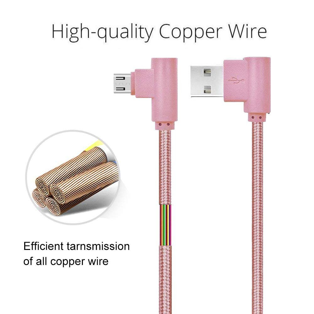 90 Degree Micro USB Cable, CTREEY [3 Pack 3Ft 6Ft 10Ft] Durable Braided Android Charger USB to Micro USB Cable Fast Charging for Samsung Galaxy S7/S6