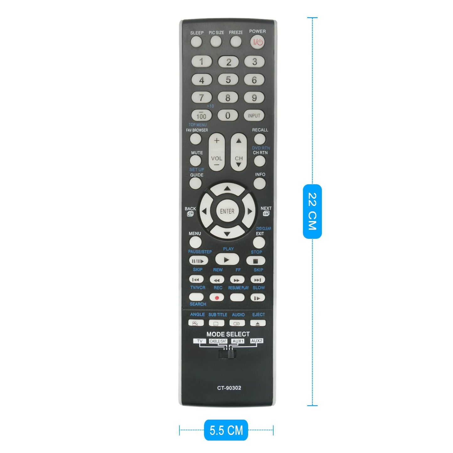 CT-90302 Replace Remote Control CT90302 fit for Toshiba TV 22AV500 22AV500U 37CV510U 40G300U3 32RV530U 40" LCD 42RV530 42RV530U 55G300 55G300U LCD LED