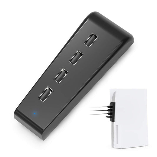 NexiGo PS5 4 Ports USB Hub, [Minimalist Design], High-Speed Data Transfer, Fast Charging Ports for DualSense Controller, Splitter Expander