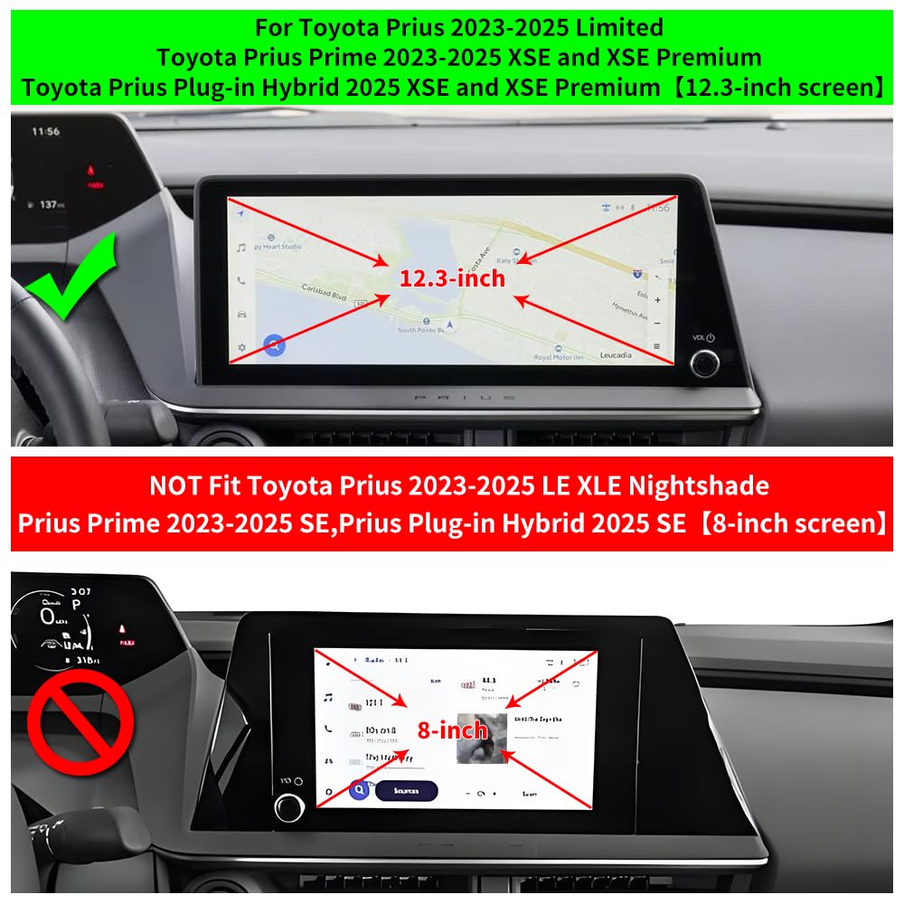 LUNQIN Car Phone Holder for 2023 2024 2025 2026 Toyota Prius Limited and XSE Premium?12.3-inch Touchscreen? Auto Interior Accessories Best Cell Phones