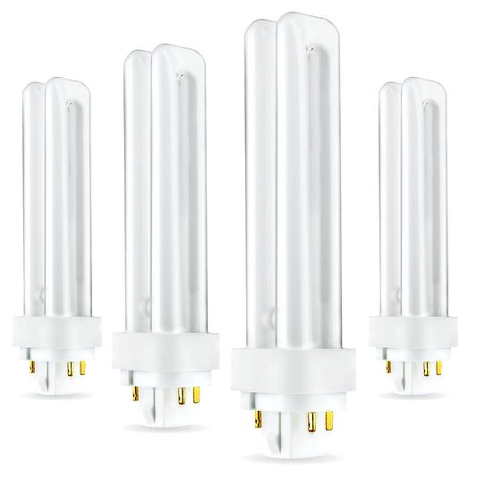 Circle (4 Pack) 13W PLC-Type CFL Bulb, 4-Pin G24q-1, 2700K Warm White, 82 CRI - Replaces Philips 38325-7 PL-C 13W/827/4P/ALTO, Sylvania 20682