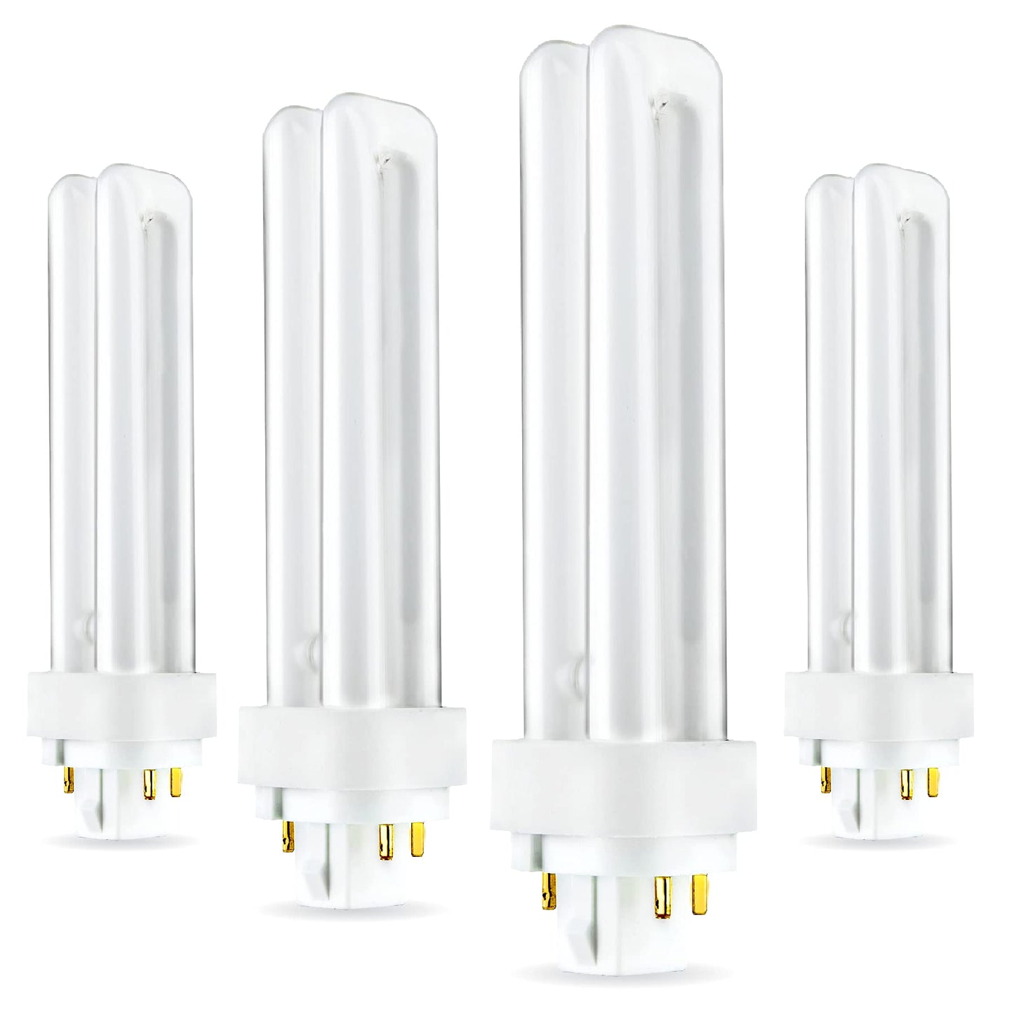 Circle (4 Pack PLC-18W 841, 4 Pin G24q-2, 18 Watt Double Tube Compact Fluorescent CFL, 4100K Cool White - Replaces Sylvania 20668 CF18DD/E/841