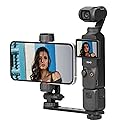 BRDRC Pocket 3 Phone Holder Mount, Metal Expansion Adapter Phone Clip with 1/4” Screw and Cold Shoe for DJI Osmo Pocket 3 Creator Combo Accessories