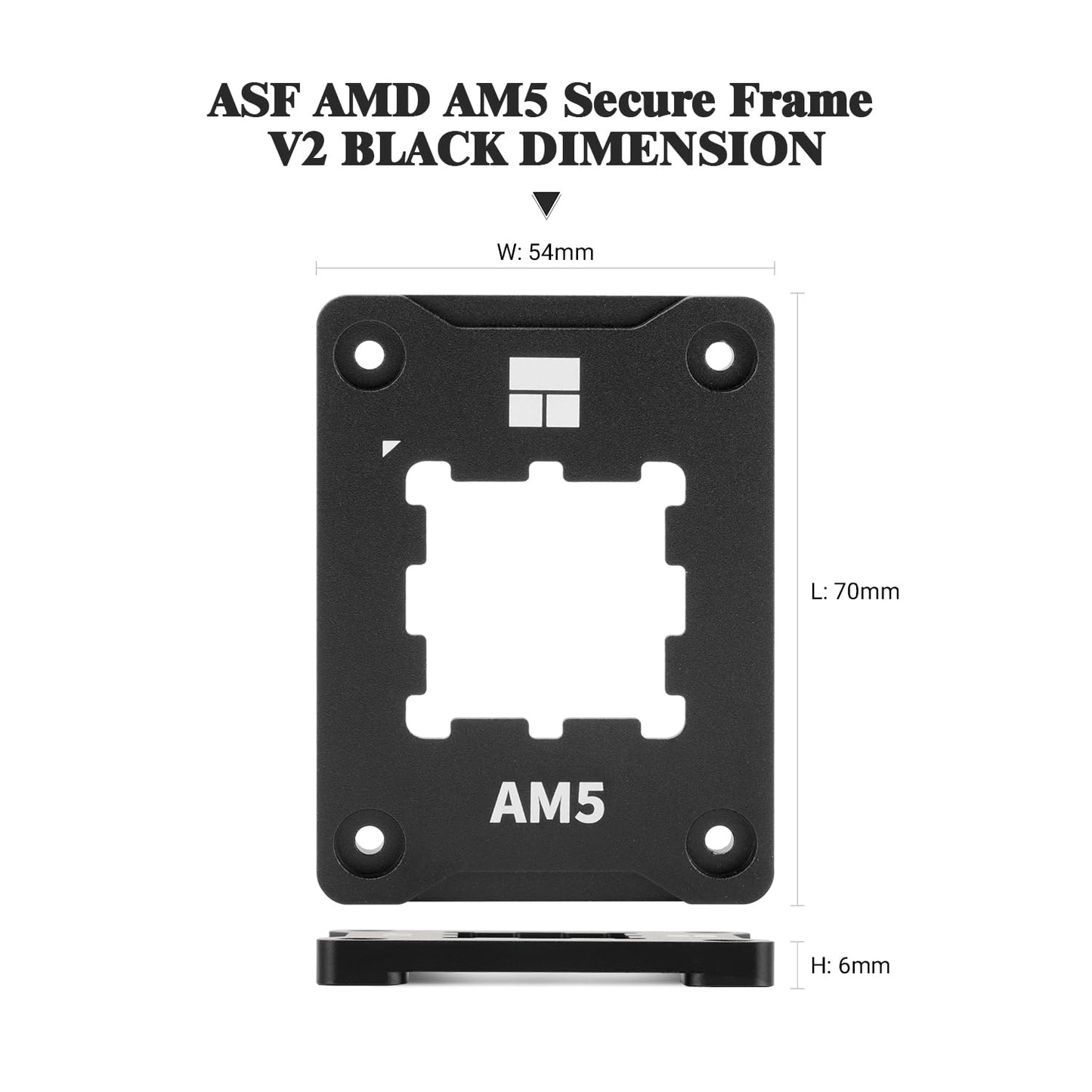 Thermalright AM5 Secure Frame Black V2 CPU Holder, AM5 Corrective Anti-Bending Fixing Avoiding capacitors, AM5 Secure Frame, AM5 Anti-Bending Contact