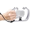 Movo GB-U70 Underwater Diving Rig for GoPro Hero with Cold Shoe Mounts, Wrist Strap - Works with HERO3, HERO4, HERO5, HERO6, HERO7, HERO8, Osmo Action