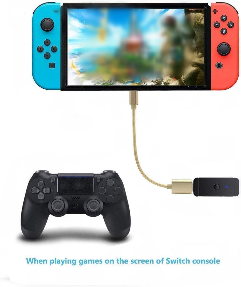 JZW-Shop Wireless Adapter for Switch/PC/PS4/PS3/Xbox One X/S Controllers - Bluetooth Support for Wireless and Wired Xbox One/360 Controllers