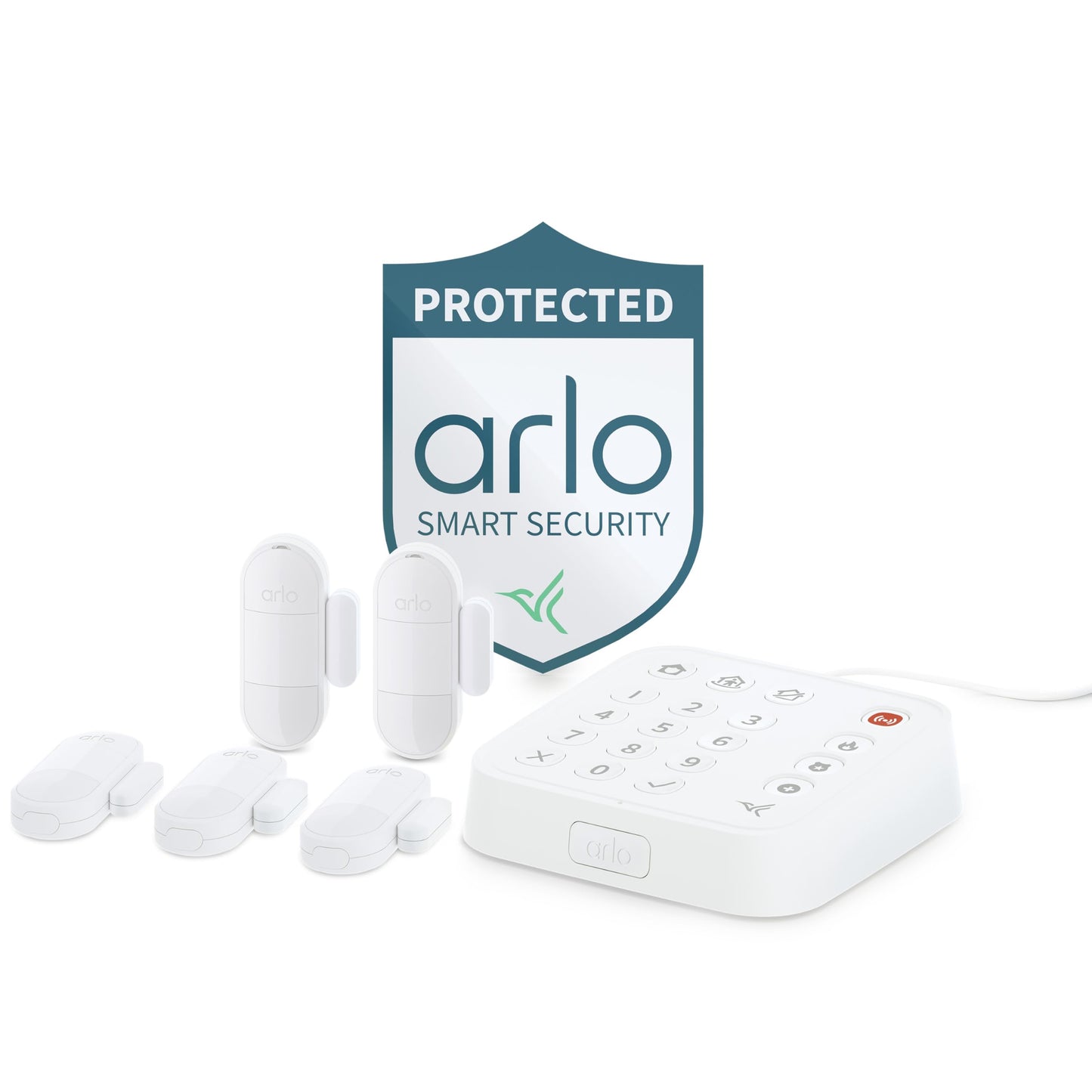 Arlo Home Security System - Alarm System with Wired Keypad Sensor Hub, 5 8-in-1 Sensors & Yard Sign - No Contract Required - DIY Installation - White