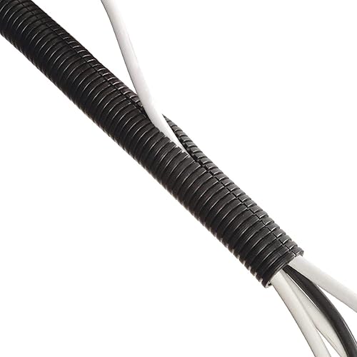 D-Line Black 43in Cable Sleeve, Flexible Wire Protector Tubing, Split Electrical Conduit, Plastic PC Cable Management Tube, Cord Sheath, TV Loom