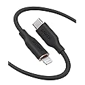 Anker USB C to Lightning Cable, MFi Certified Powerline III Flow Silicone Charging Cable for iPhone 13 13 Pro (Midnight Black, 6ft)