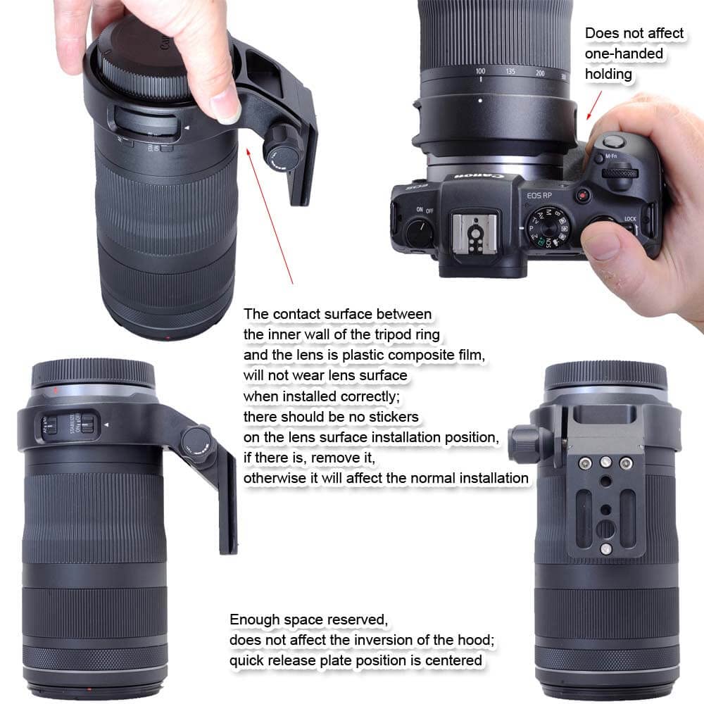 iShoot Tripod Mount Ring Lens Collar Compatible with Canon RF 100-400mm f/5.6-8 is USM, Lens Support Holder Bracket Bottom is Arca-Swiss Fit Quick