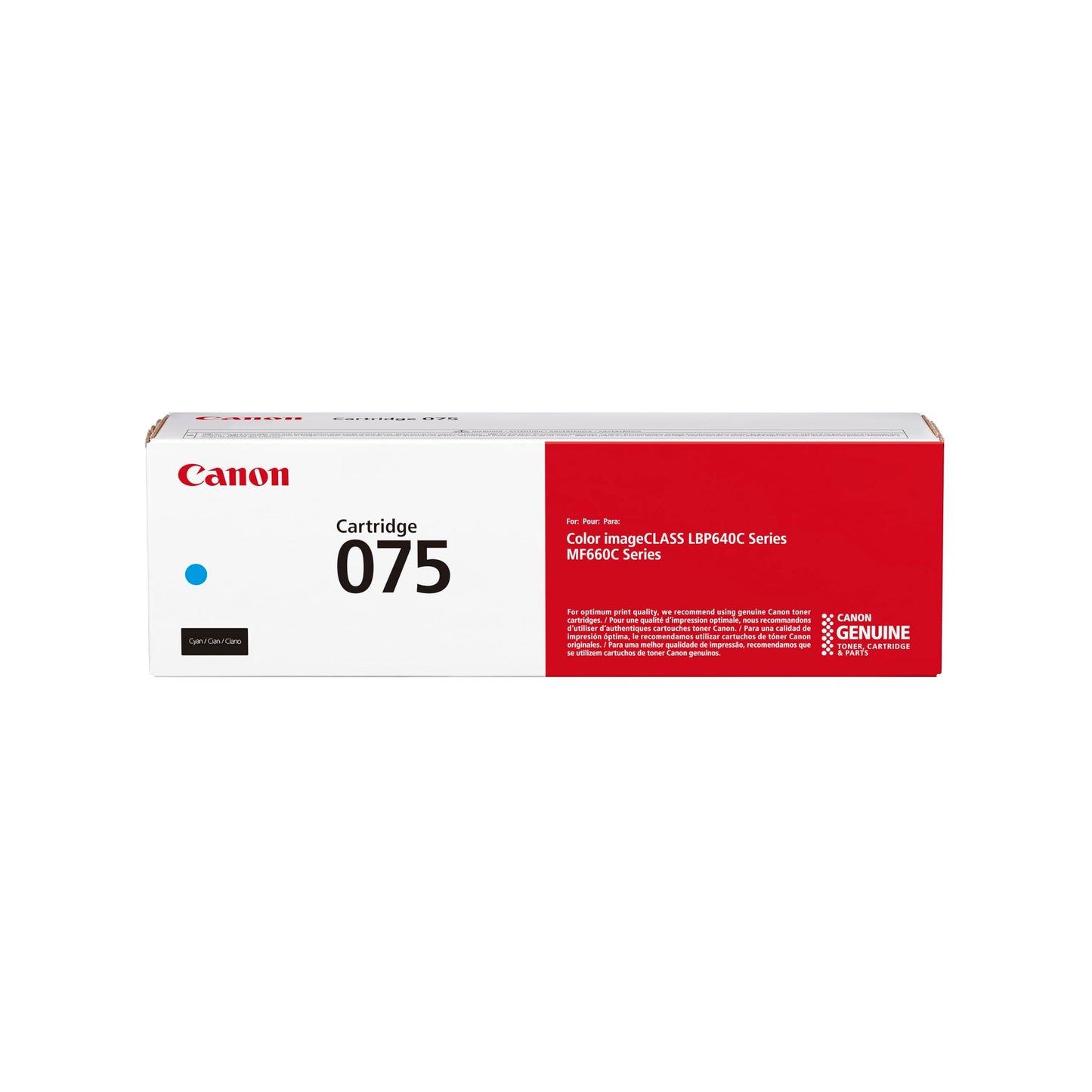 Canon Genuine 075 Cyan Toner Cartridge Compatible with MF660 Series and LBP640 Series Laser Printers