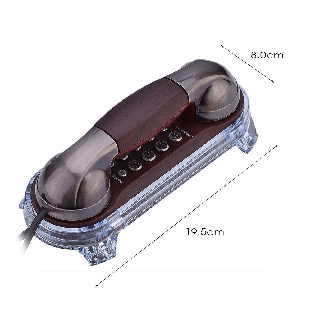 Office Retro Hanging Phone, 1PC Flash Antique Telephones Fashion Hanging Phone Caller Wall Mounted with Blue Backlight