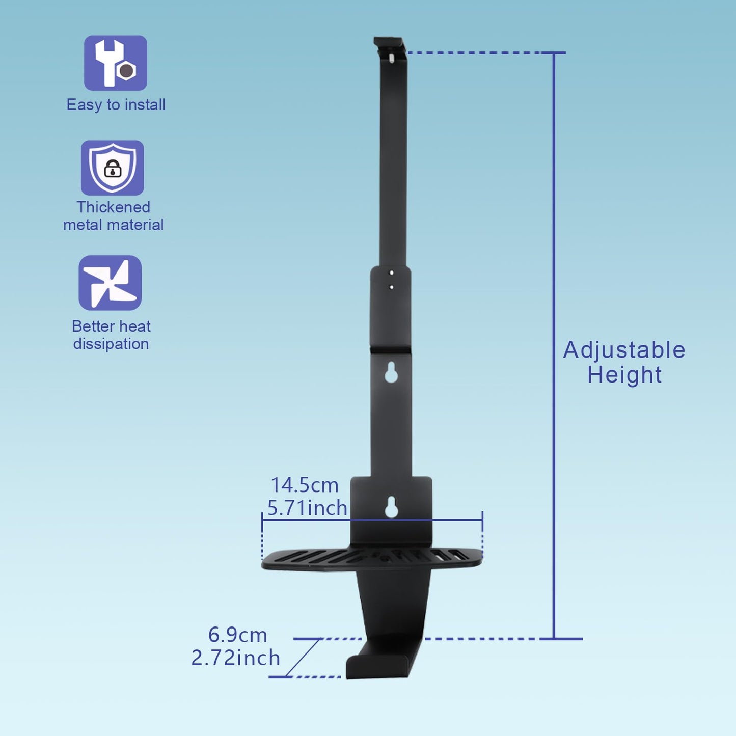 AEWOTING PS5 Wall Mount, Heavy-Duty Steel Mount Kit for Protection & Cooling with 2 Controller Holder and Headset Holder,Compatible with All PS5