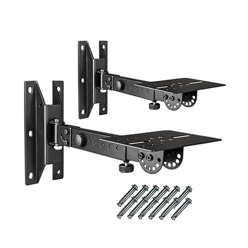 BIGalleons SPS-508 Speaker Wall Mount Stand, Rotatable Angle, Adjustable Swivel Tilt Speaker Mount Bracket, Home Surround Sound System 100 lbs