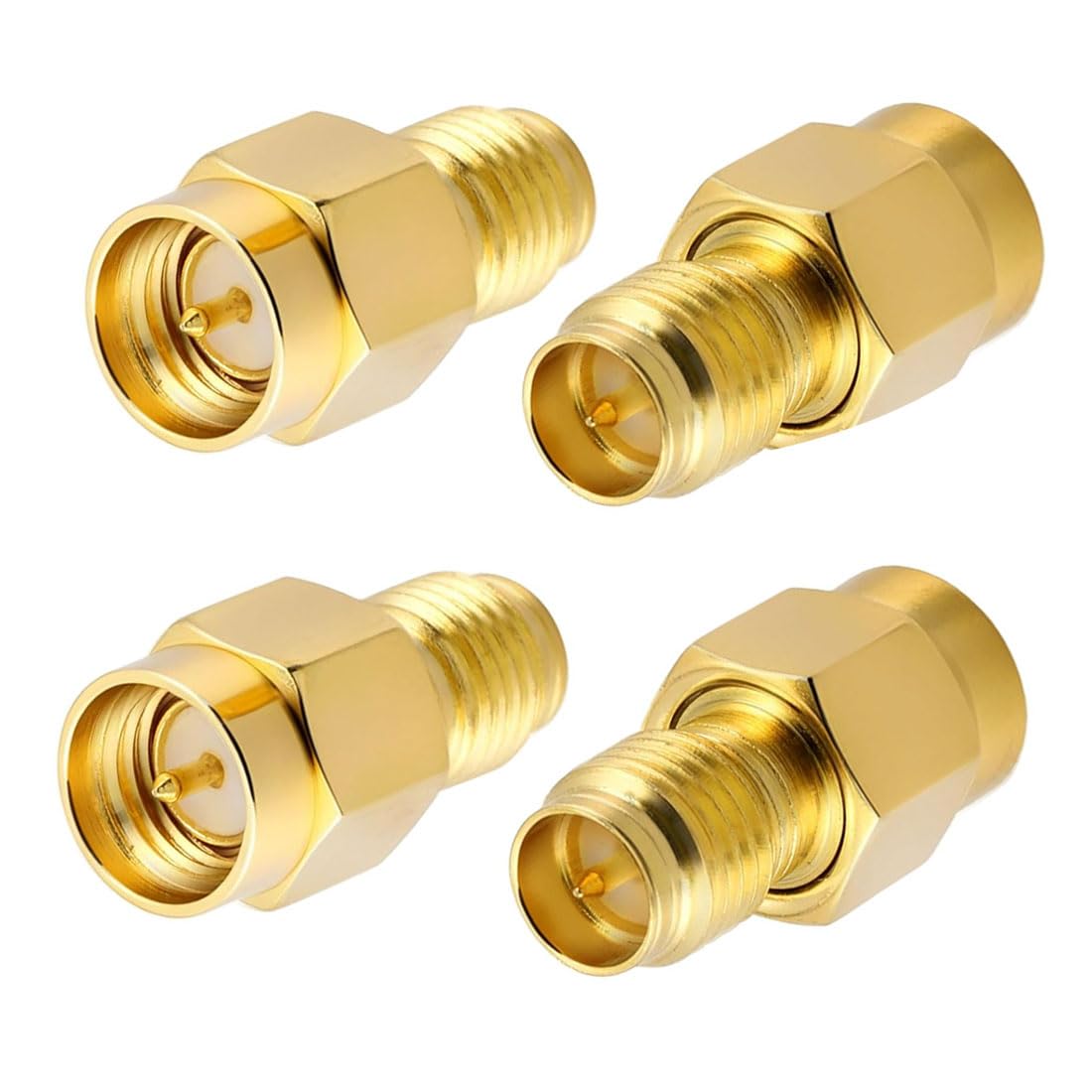 CORONIR (4Pack SMA Adapter SMA Male to RP SMA Female Jack Connector for RF Coax Cable Wi-Fi Antenna/Signal Booster/Repeaters/Radio/Extension…