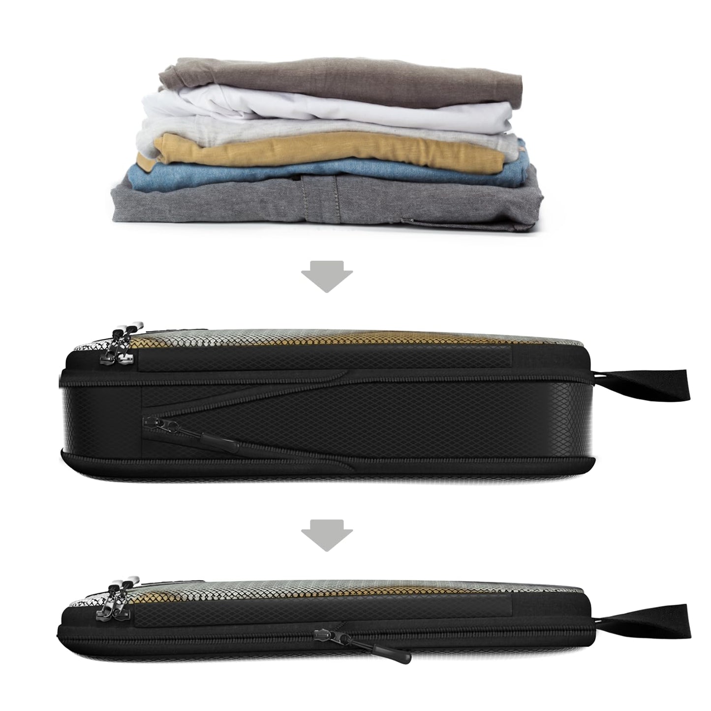 4pc Large Compression Packing Cubes for Travel - Luggage Packing Organizers - Travel Packing Cubes for Suitcases