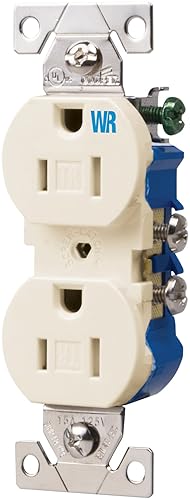 Eaton TWR270LA 15-Amp 2-Pole 3-Wire 125-Volt Tamper and Weather Resistant Duplex Receptacle, Light Almond